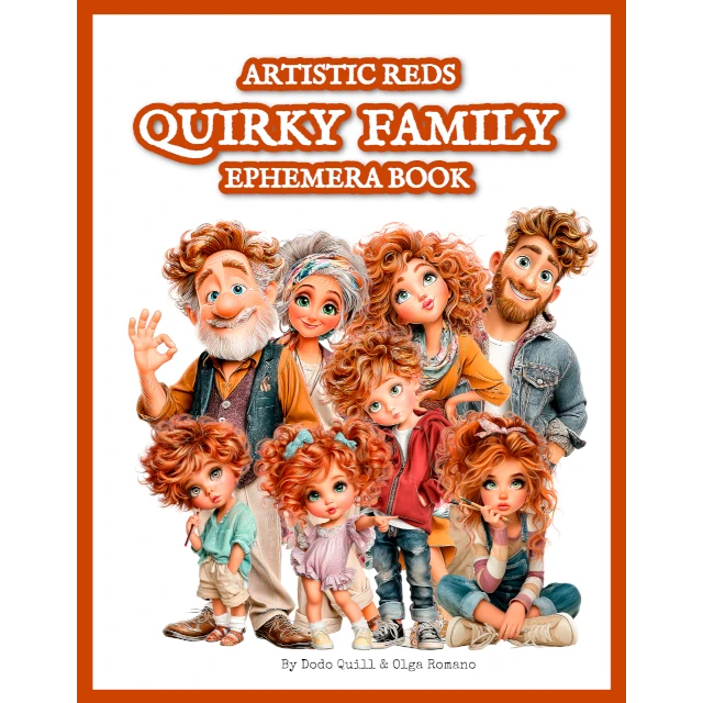 Artistic Reds Family Ephemera Book | 210+ Creative Cutouts