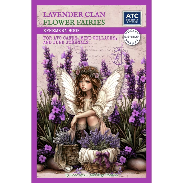Lavender Flower Fairies Ephemera Book for Junk Journals